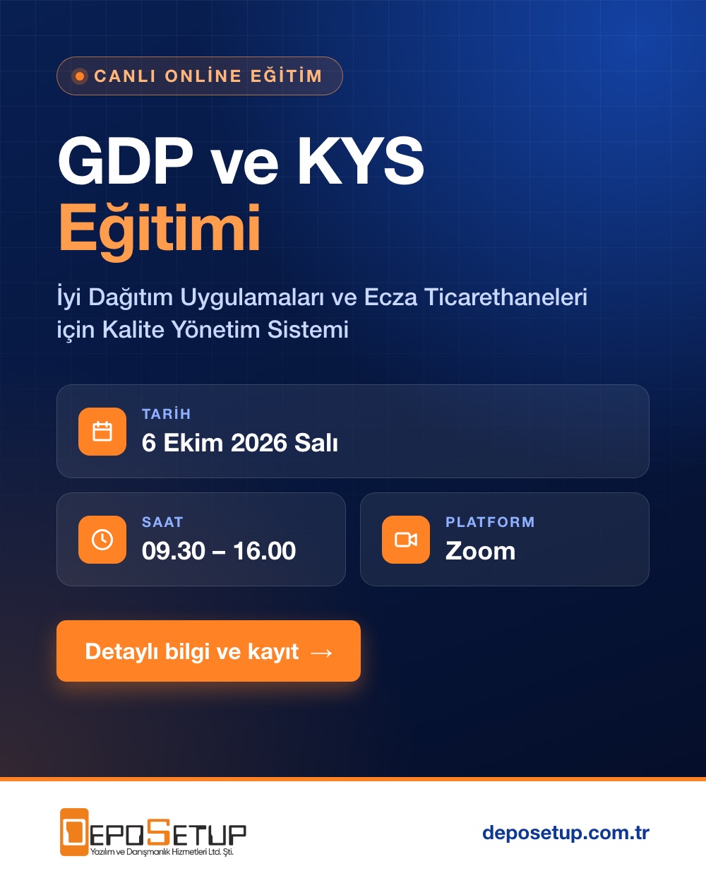 GDP ve KYS Eğitimi – 6 Ekim 2026